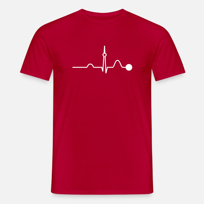 Berlin Heartbeat (Vector) - Männer T-Shirt - Rot