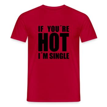 Je suis célibataire - T-shirt homme - rouge - Devant - AI Model Male 178 dark (178cm)