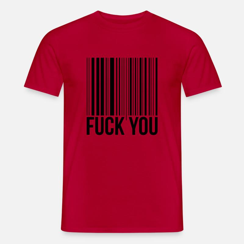 barcode fuck you - Männer T-Shirt - Rot