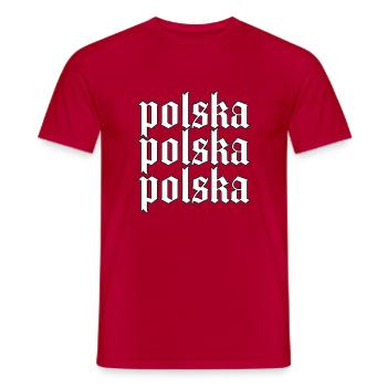 Polska - T-shirt homme - rouge - Devant - AI Model Male 178 dark (178cm)