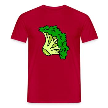 Green Broccoli Doodle - Men's T-Shirt - red - Front - AI Model Male 178 dark (178cm)