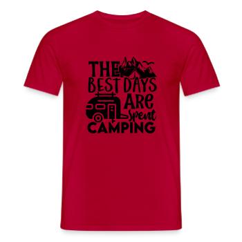 The Best Days Are Spent camping - Men's T-Shirt - red - Front - AI Model Male 178 dark (178cm)