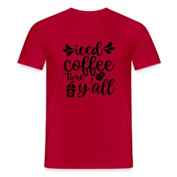 12 iced coffee time y all - Men's T-Shirt - red - Front - AI Model Male 178 dark (178cm)