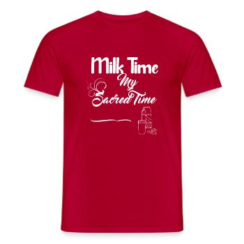 MIlk et biscuits blanc design - Milk Time - T-shirt homme - rouge - Devant - AI Model Male 178 dark (178cm)