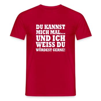 du kannst mich mal und ich weiss du würdest gerne - Männer T-Shirt - Rot - Vorne - AI Model Male 178 dark (178cm)