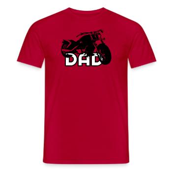 Biker DAD Black/White Motorcycle - Männer T-Shirt - Rot - Vorne - AI Model Male 178 dark (178cm)