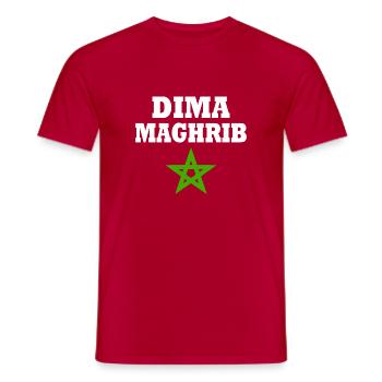 Dima maghrib - T-shirt homme - rouge - Devant - AI Model Male 178 dark (178cm)