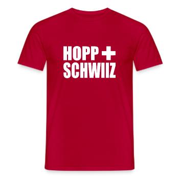 Hopp schwiiz - T-shirt homme - rouge - Devant - AI Model Male 178 dark (178cm)