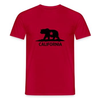 california - Men's T-Shirt - red - Front - AI Model Male 178 dark (178cm)