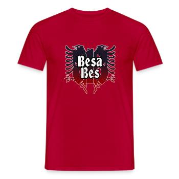 Besa Bes - Männer T-Shirt - Rot - Vorne - AI Model Male 178 dark (178cm)
