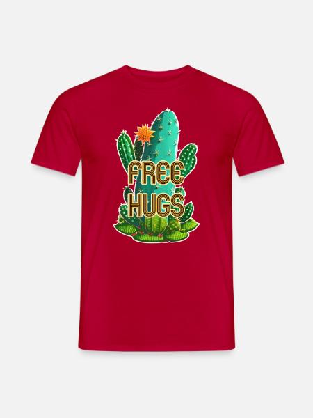 Free Hugs - Cactus - Men's T-Shirt - red