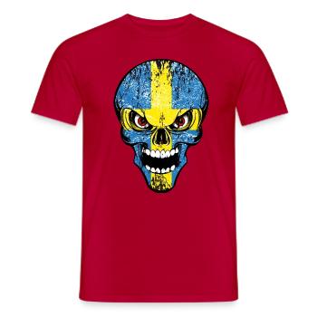 swedish crane - Men's T-Shirt - red - Front - AI Model Male 178 dark (178cm)