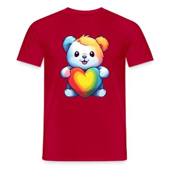 Liebe ist eine Bärennotwendigkeit - Männer T-Shirt - Rot - Vorne - AI Model Male 178 dark (178cm)