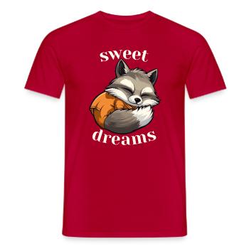 Sweet Dreams Waschbär - Männer T-Shirt - Rot - Vorne - AI Model Male 178 dark (178cm)