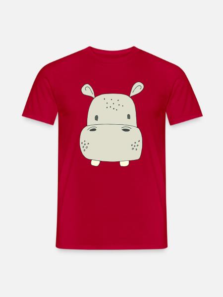 Verspieltes Hippo-Motiv für Kinder - Mænd T-shirt - rød
