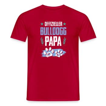 bulldog hunde papa - Männer T-Shirt - Rot - Vorne - AI Model Male 178 dark (178cm)