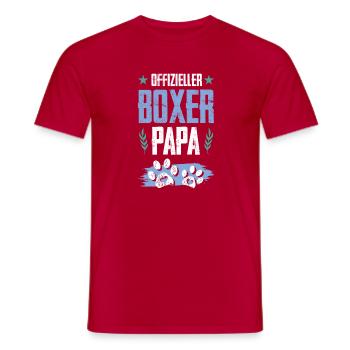 boxer hunde papa - Männer T-Shirt - Rot - Vorne - AI Model Male 178 dark (178cm)