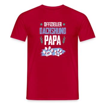 teckel teckel chiens papa - T-shirt homme - rouge - Devant - AI Model Male 178 dark (178cm)