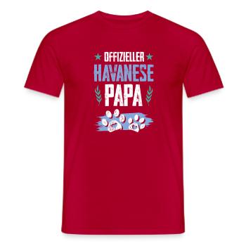 Papa chien bichon havanais - T-shirt homme - rouge - Devant - AI Model Male 178 dark (178cm)