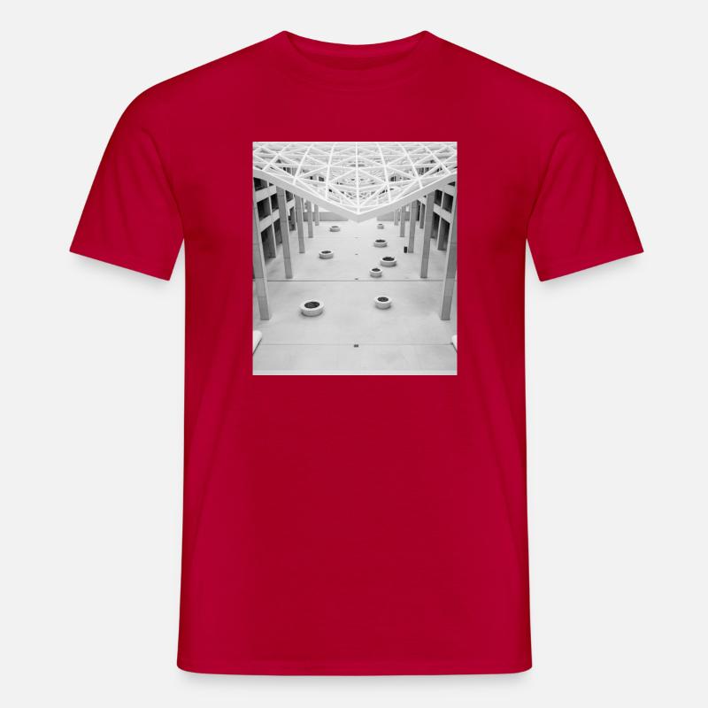 Atrio geometrico bianco e nero - T-shirt uomo - rosso