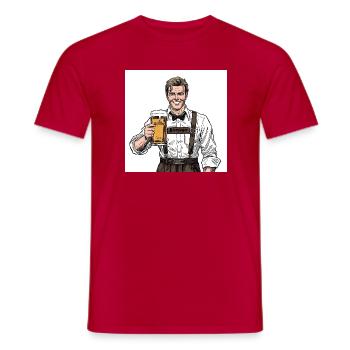 Bierjager im Lederhosen - Männer T-Shirt - Rot - Vorne - AI Model Male 178 dark (178cm)