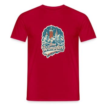 Paysage hivernal de Bad Wimpfen - T-shirt homme - rouge - Devant - AI Model Male 178 dark (178cm)