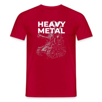 Bauplan für Schwermetall-Panzer - Männer T-Shirt - Rot - Vorne - AI Model Male 178 dark (178cm)