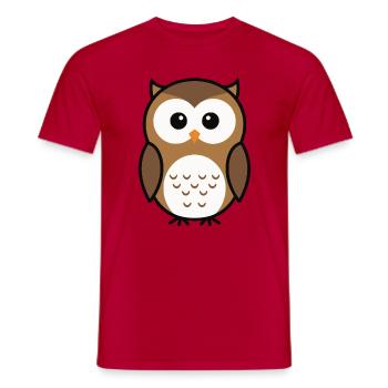 Style minimaliste de chouette curieuse mignonne - T-shirt homme - rouge - Devant - AI Model Male 178 dark (178cm)