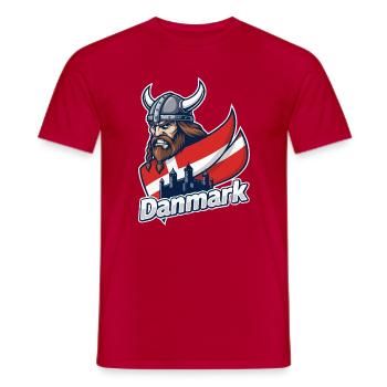 Denmark Viking Emblem - Men's T-Shirt - red - Front - AI Model Male 178 dark (178cm)