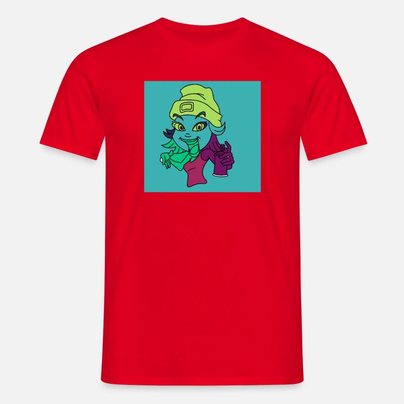 Neon-Graffiti-Maskottchen - Männer T-Shirt - Rot
