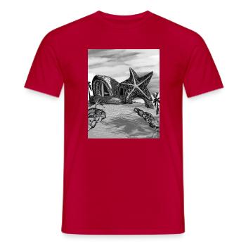Starfish Dome Island Kunst - Männer T-Shirt - Rot - Vorne - AI Model Male 178 dark (178cm)