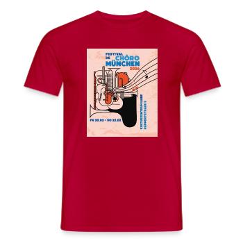 Festival de Chôro Munich 2026 - T-shirt homme - rouge - Devant - AI Model Male 178 dark (178cm)