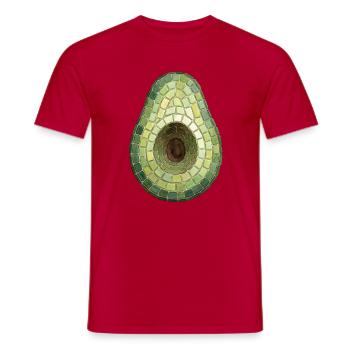 Avocado Mosaic - Modern Foodie Gift - Men's T-Shirt - red - Front - AI Model Male 178 dark (178cm)