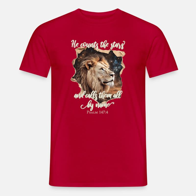 Löwe Bibelvers Christlich - Männer T-Shirt - Rot