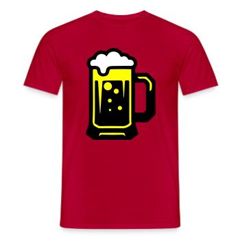 Beer beer glass icon - Men's T-Shirt - red - Front - AI Model Male 178 dark (178cm)