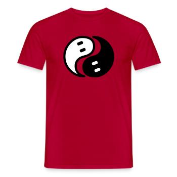 Ghost Yin Yang - Men's T-Shirt - red - Front - AI Model Male 178 dark (178cm)