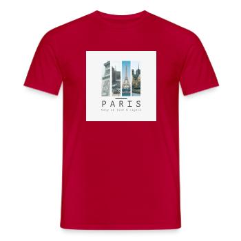 Basic Paris Hoodie - Männer T-Shirt - Rot - Vorne - AI Model Male 178 dark (178cm)