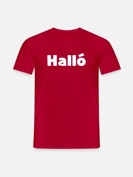 Icelandic Halló { Hello ) Íslenska Language - Men's T-Shirt - red
