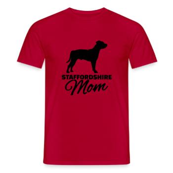 Staffordshire Mom - Men's T-Shirt - red - Front - AI Model Male 178 dark (178cm)