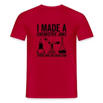 J’ai fait une blague sur la chimie il n’y a pas eu de réaction - T-shirt homme - rouge - Devant - AI Model Male 178 dark (178cm)