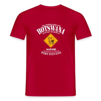 Botswana - Kaffern Buffalo - Men's T-Shirt - red - Front - AI Model Male 178 dark (178cm)