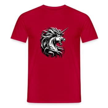 Roaring Unicorn - Men's T-Shirt - red - Front - AI Model Male 178 dark (178cm)