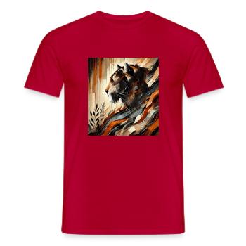 Abstract Tiger - Men's T-Shirt - red - Front - AI Model Male 178 dark (178cm)