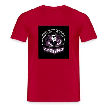 villains village logo Mothman - Männer T-Shirt - Rot - Vorne - AI Model Male 178 dark (178cm)