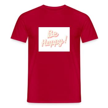 Be Happy - Männer T-Shirt - Rot - Vorne - AI Model Male 178 dark (178cm)
