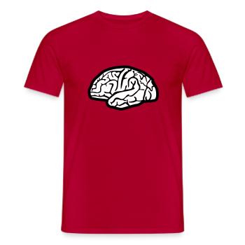 Gehirn, Brain - Männer T-Shirt - Rot - Vorne - AI Model Male 178 dark (178cm)