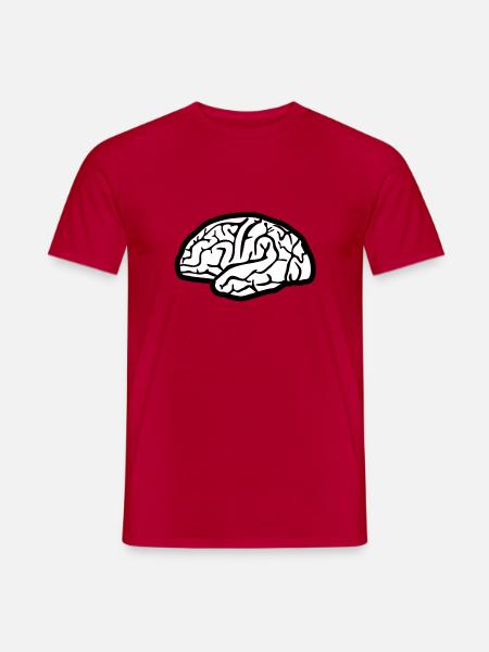 Brain, Brains - Men's T-Shirt - red