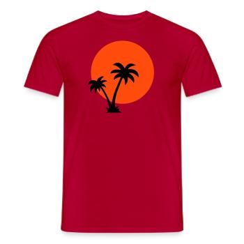 Palme mit Sonne - Männer T-Shirt - Rot - Vorne - AI Model Male 178 dark (178cm)