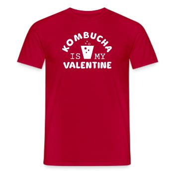 Kombucha Is My Valentine - Men's T-Shirt - red - Front - AI Model Male 178 dark (178cm)