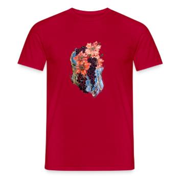 flower art - Men's T-Shirt - red - Front - AI Model Male 178 dark (178cm)